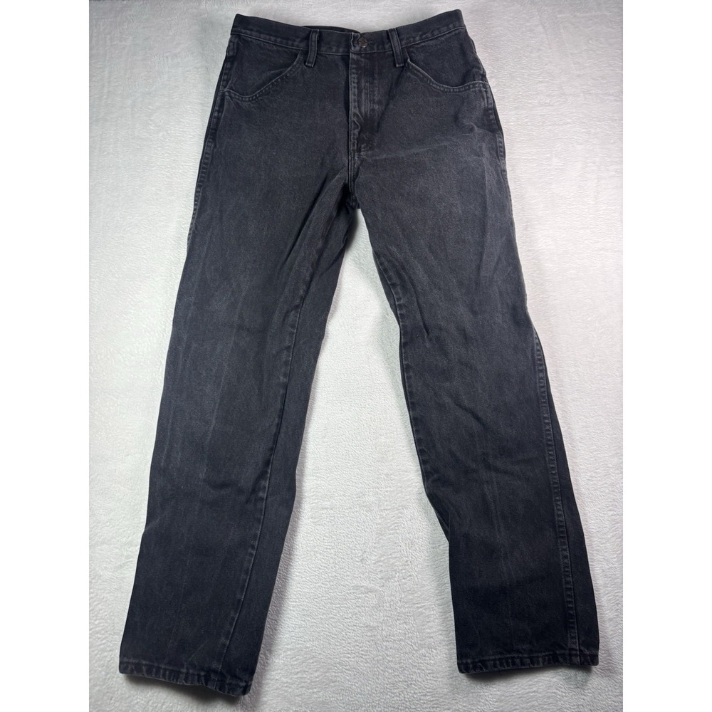 Rustler Jeans Mens 34x32 Black Denim Pants Regular Fit Workwear Casual Cotton